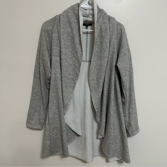 Anthropologie DREW Open Front Soft Gray & White Cardigan - Picture 3 of 6